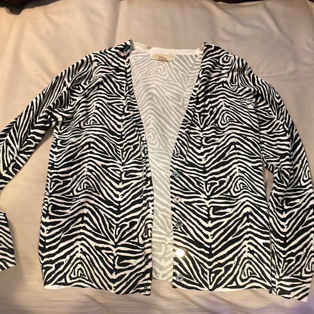 Michael Kors Zebra Print Cardigan